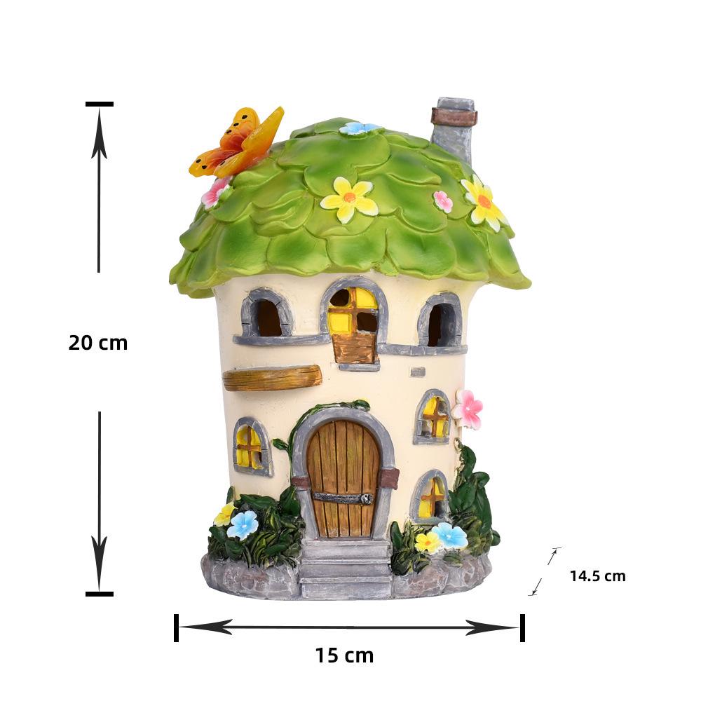 Solar-Powered Resin Fairy Garden Lamp 