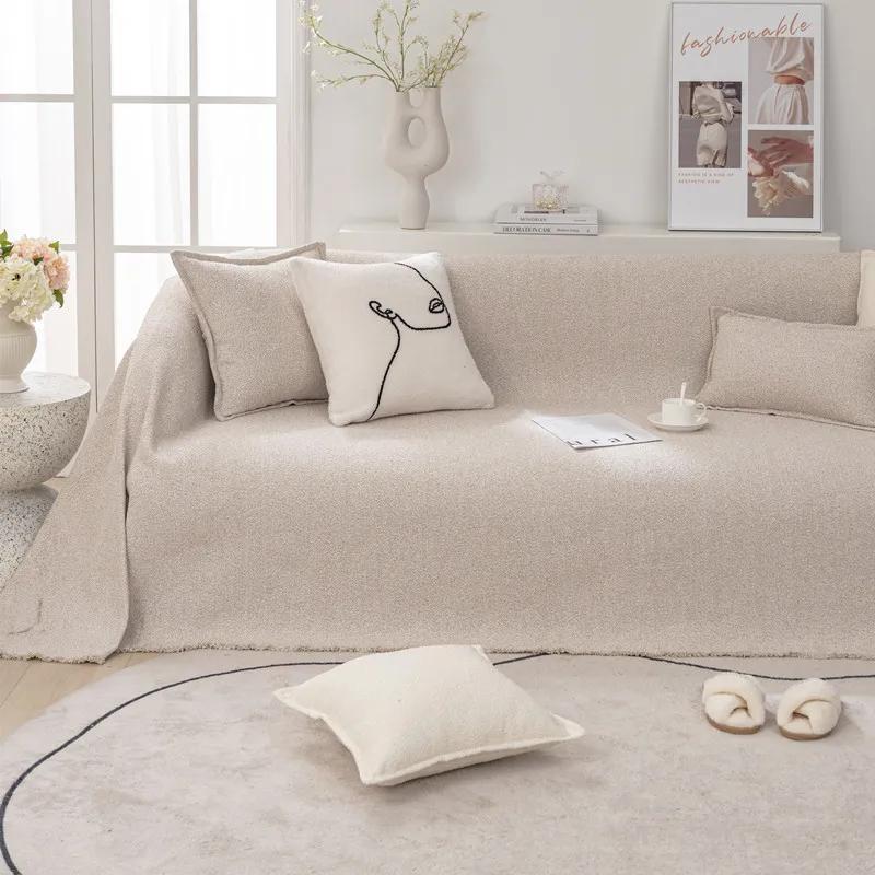 Sofa Cover Cloth Towel Off White Universal Seat Cushion High-density Woven Thickened Full Japanese Minimalist Backrest Towel