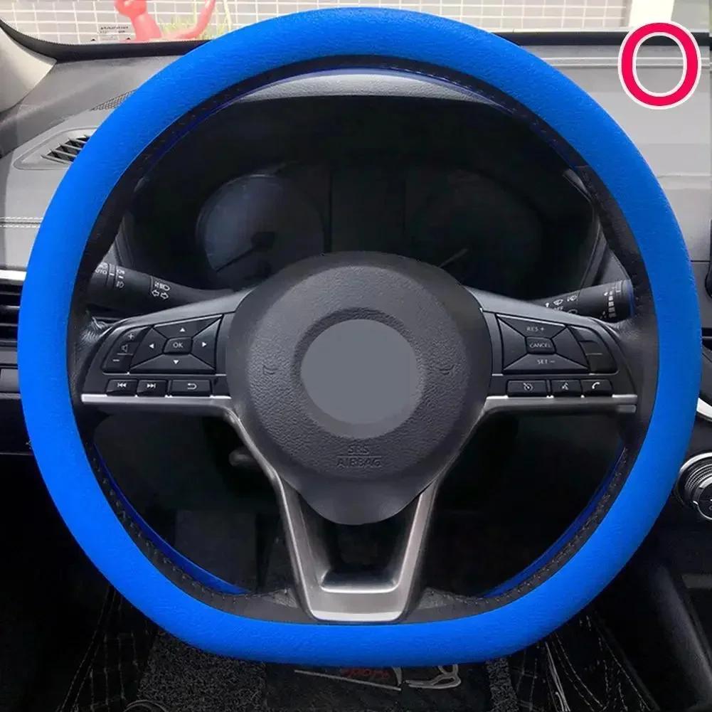 Car Steering Wheel Cover Silicone Handle Cover Four Season Universal Silicone Anti Slip Cover Steering Wheel Cover Accessories