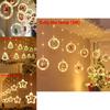 Christmas Led Curtain Lights With Snowman And Santa Shapes For Holiday Party And Indoor Use