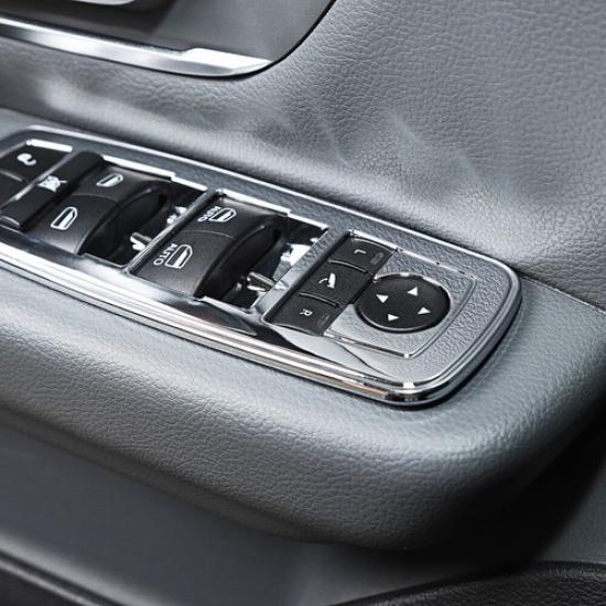 Chrome Window Lift Switch Button Cover Trim For Dodge Ram 1500 2018+ Accessories
