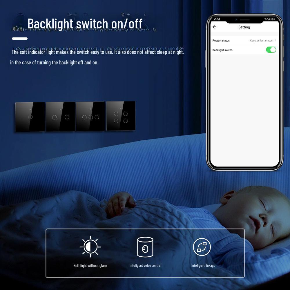 Tuya WiFi Smart Switch Panel - Touch- & Sprachsteuerung (US/Europäischer Standard)