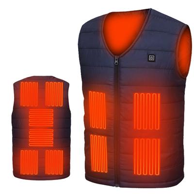 New Men's Rechargeable Heating Vest V-neck USB Smart Constant Temperature Warm Heating Vest Electric Heating Cotton-padded Jacket