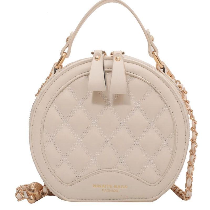 Premium texture small bag women's 2025 new fashion portable small round bag autumn and winter popular chain shoulder messenger bag