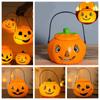 Handheld Halloween Pumpkin Lantern Trick or Treat Halloween Candy Can Pumpkin Bucket  Kindergarten