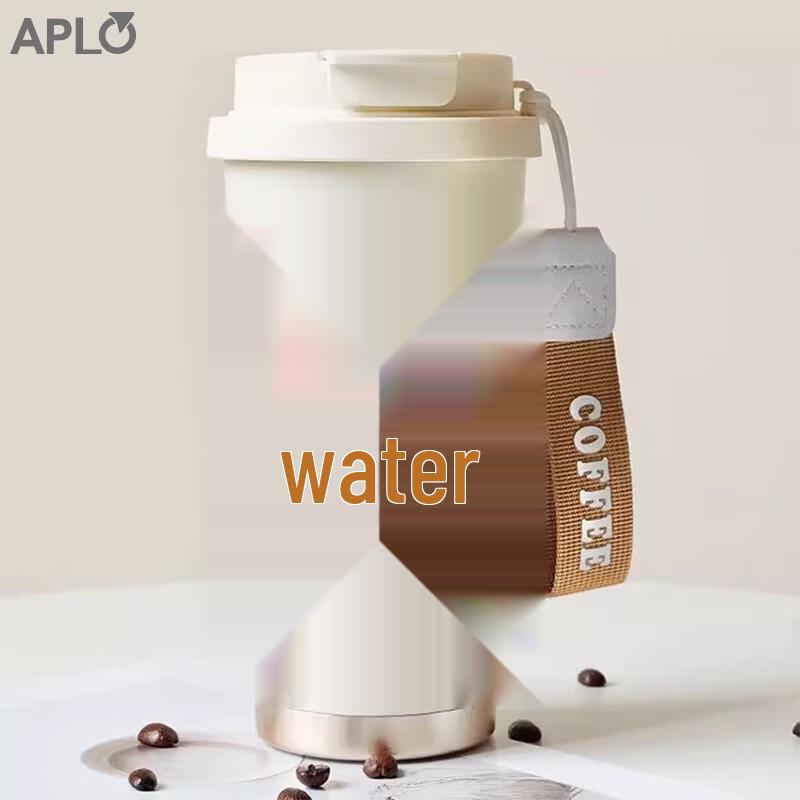APLO Dual-Drink Stainless Steel Insulated Tumbler with Straw, 500ml