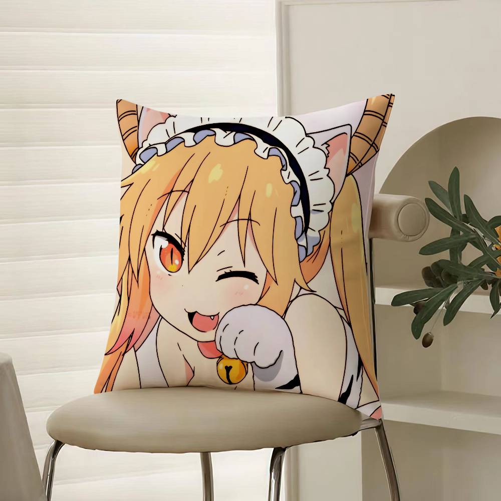 Miss Kobayashi’s Dragon Maid-B Anime Pillow Case Comfort Sofa Bed Silky Elegant Invisible Zipper Decorative Cushion Cover