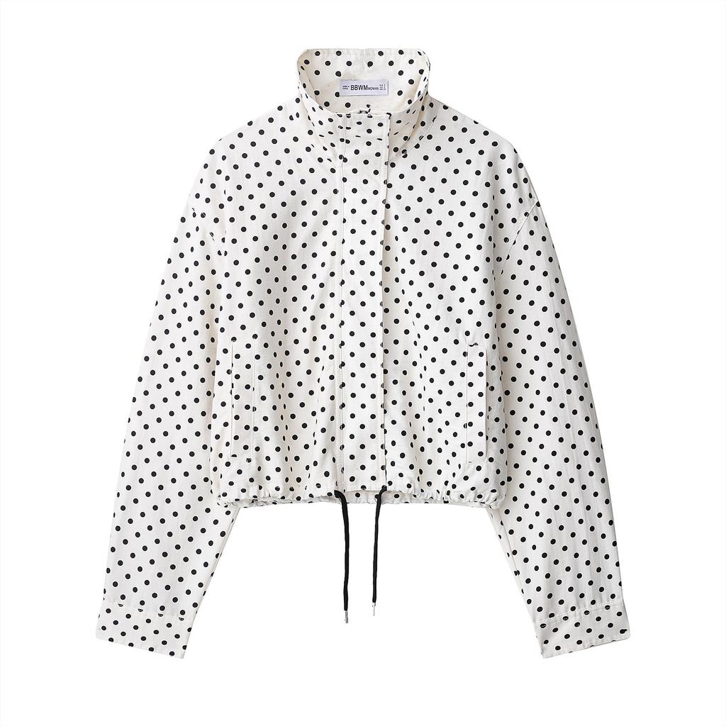 2025 Autumn Women's Polka Dot Puff Sleeve Jacket and Casual Pants Set