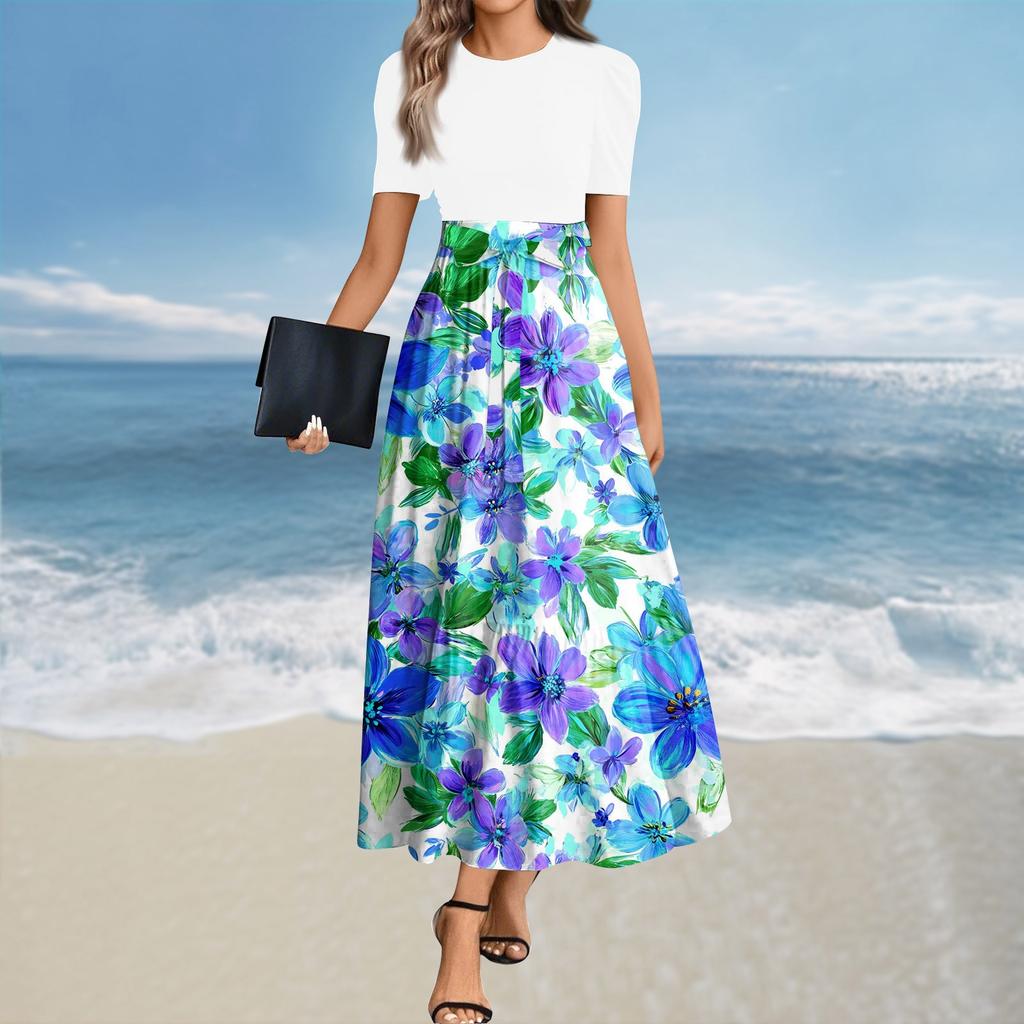 Dámské letní šaty Volné Plážové Dovolenkové Ležérní Hluboký Výstřih do V Vesta Šaty Elegantní Košilové Šaty