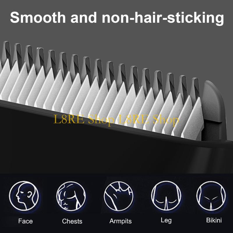 L8RE Electric Groin & Body Hair Trimmer for Men Waterproof Pubic Hair Trimmer for Men Rechargeable Groomer Trimmer Shaver