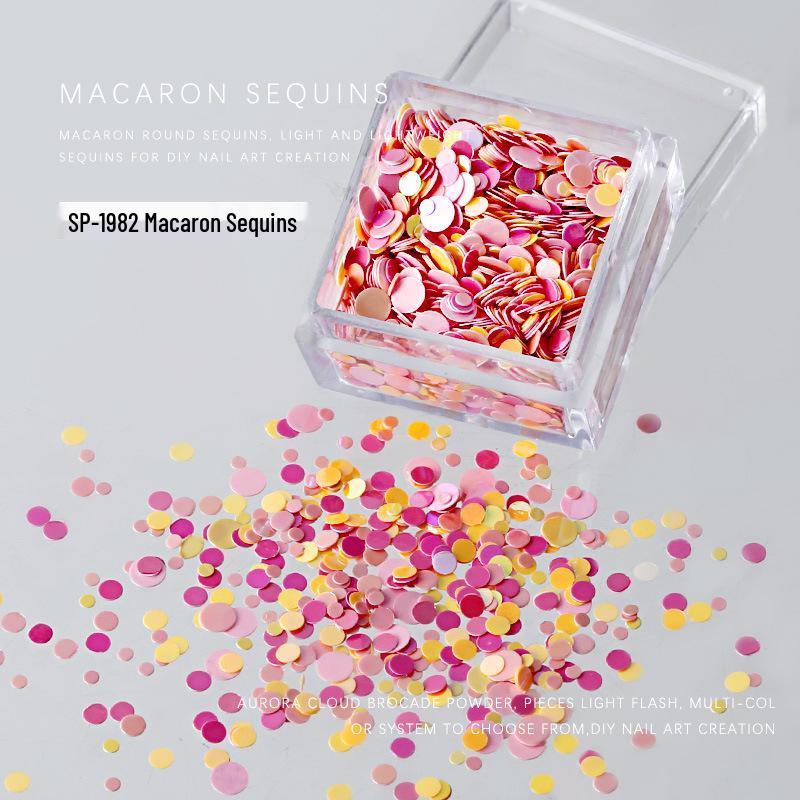 

Dreamy Macaron Japanese Cream Style Round Sequins Nail Art Accessories