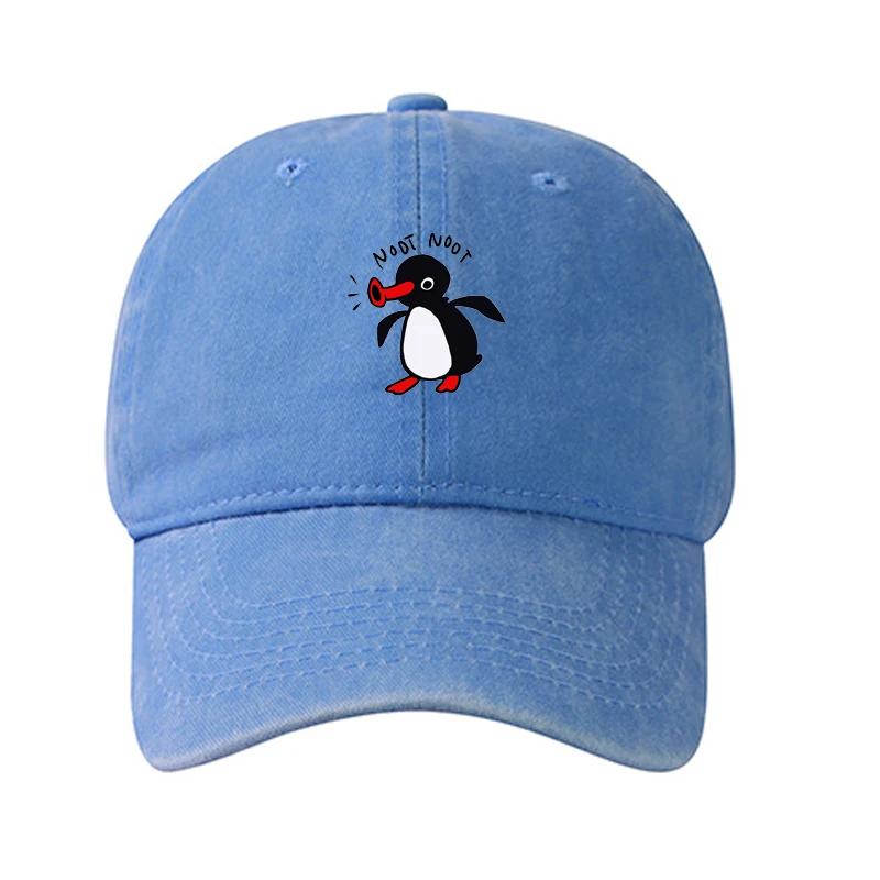 Yiran bag Noot Baseballpet Mannen Hoge Kwaliteit Gewassen Katoen Vrouwen Zonbescherming Vizier Snapback Pingu&iuml;n TV Lente Zomer Zonnehoed Adjustable 54-59cm