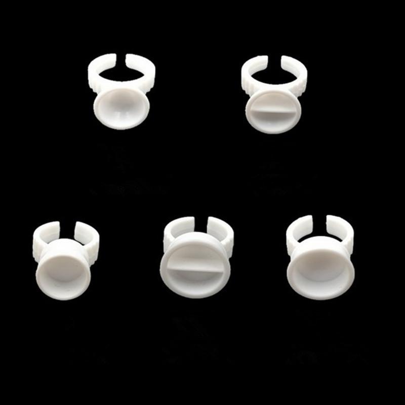 100pcs Eyelash Extension Glue Ring Cup Lash Lifting Adhesive Holder Pallet Tattoo Ink Pigment  Cups Container Makeup Tool