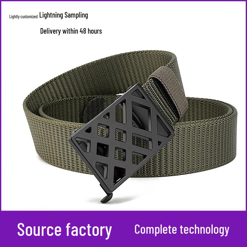 

FlyingArt Men s Toothless Automatic Buckle Leather Belt - Casual Nylon Jeans Business Belt 125cm хакі