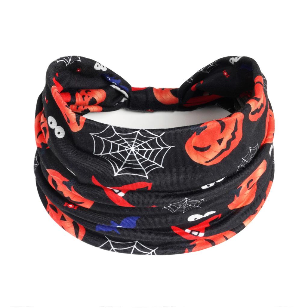 Halloween Christmas Headband Wide Yoga Sports Headband Pumpkin Skull Ghost Holiday Headband Female