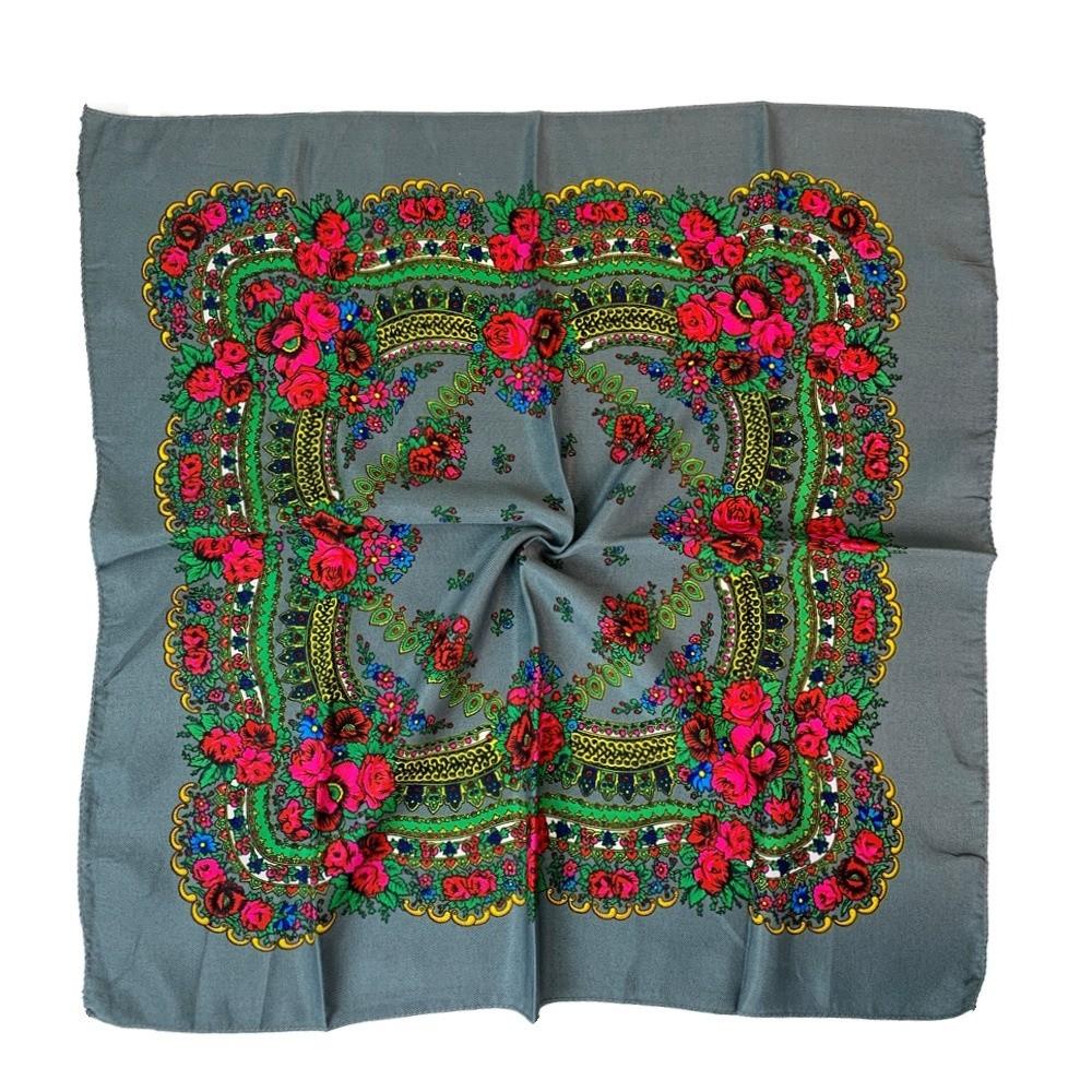 70X70CM Flower Head Scarf Polyester Hijab Headband High Quality Scarf Shawl