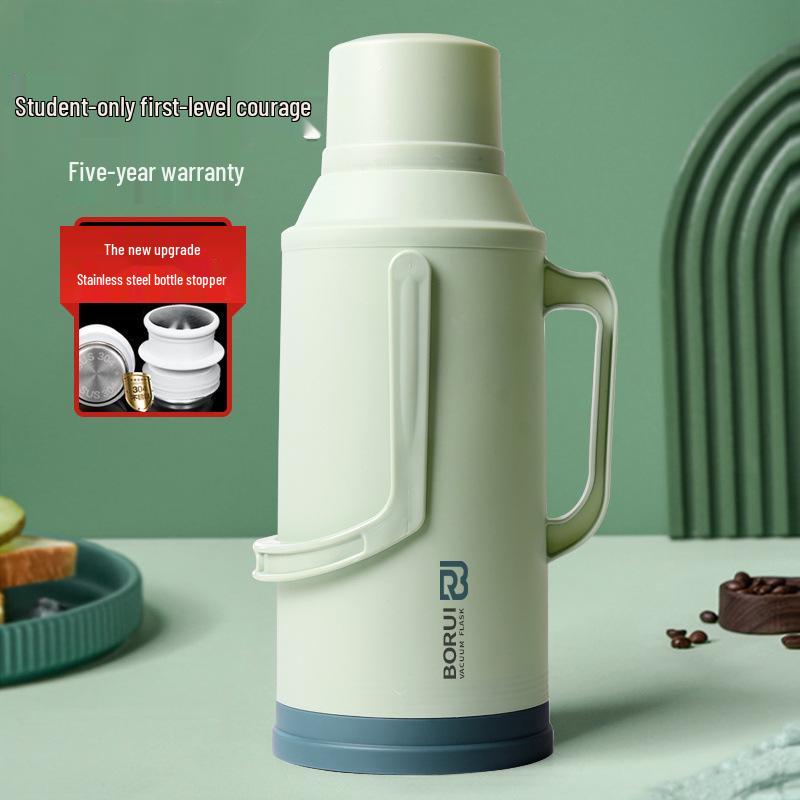 Insulated Large-Capacity Hot Water Bottle/Thermos Flask for Students & Dorms with Old-Fashioned Plastic Shell