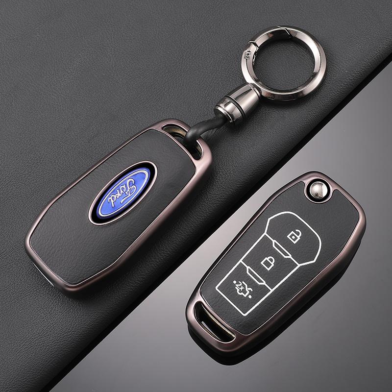 TPU Car Flip Key Cover Case Protective Shell Bag Keychain Holder for Ford Fusion Fiesta Escort Mondeo Everest Ranger Accessories