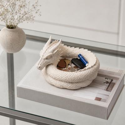 Yousheng 3D-gedruckte Drachen-Aufbewahrungsschale, Dekorative Schlüsselablage mit Gothic-Fantasy-Design für Ringe, Schlüssel, Münzen, Schmuck, Schreibtisch-Organizer-Tablett für