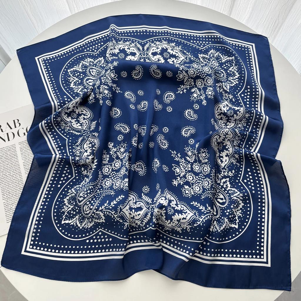 New Print Carriage Print Scarf Women'S Spring And Summer Soft Satin Scarf Retro Versatile Shawl Headscarf