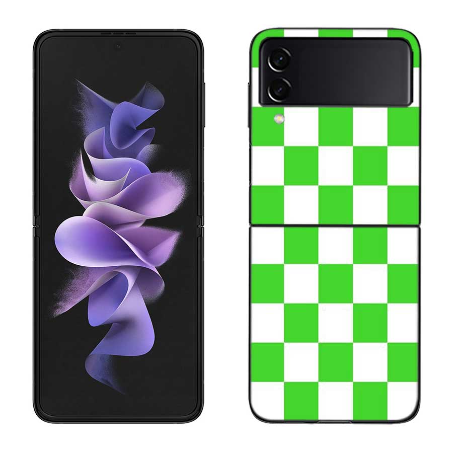 Retro Klassisches Schachbrett Gitter Handyhülle Für Samsung Z Flip 7 6 5G Galaxy Z Flip 5 4 3 Schwarz Hart Cell Hülle Luxus PC Schale C