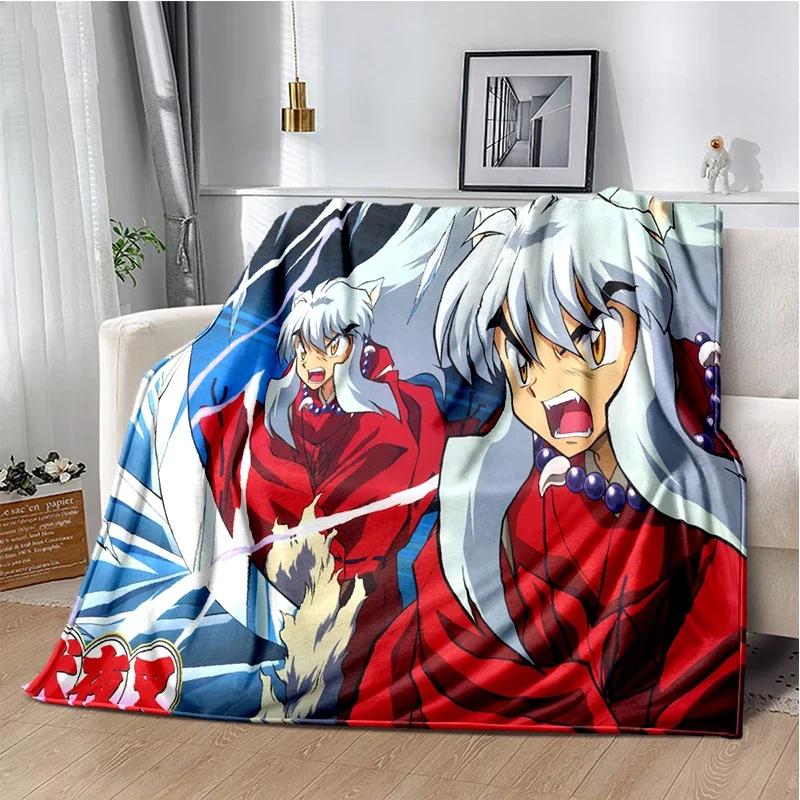 Cartoon Anime Inuyasha Throws Blanket for Sofa Bedding Couch Hiking Picnic Super Soft Cute kawaii Flannel Blanket birthday gift