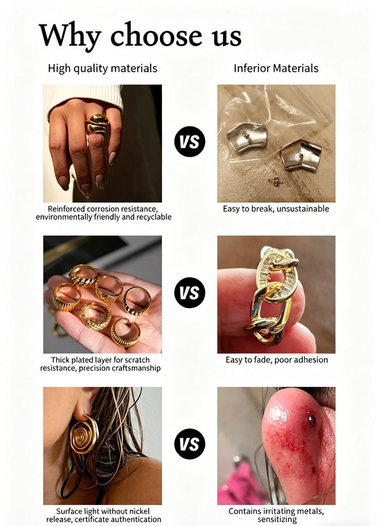 Fashion Jewelry Stainless Steel 18K Gold Plated Metal Geometric Wide Ring Irregular Woven Wrap Closed Rings for Women
