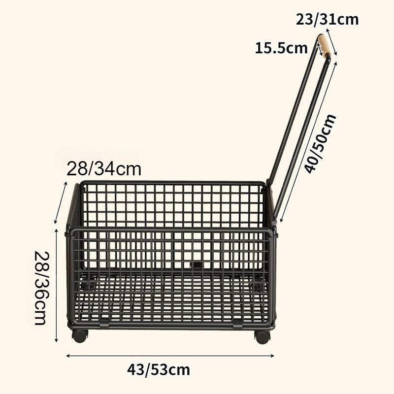 Movable Storage Basket Iron Organizer Baskets Luxury Large Toys Clothes Organizers Cart Multipurpose Kitchen Organizing Carts