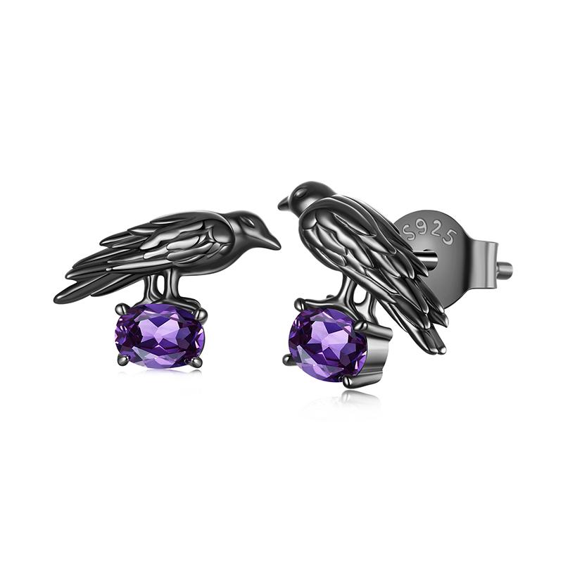 WOSTU 925 Sterling Silber Mini Blume Schmetterling Vogel Biene Steckerohrringe Regenbogen Mondstein Kätzchen Ohrstecker Mädchen Party Schmuck