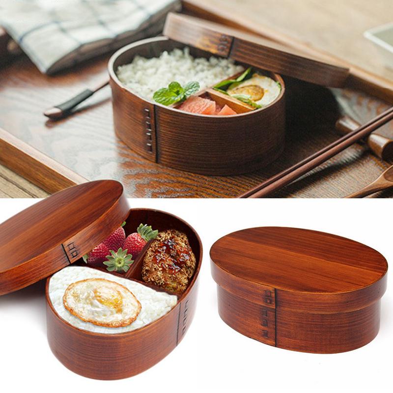 Buy Japanese Bento Boxes Oval Wood Lunch Box Sushi Portable Food