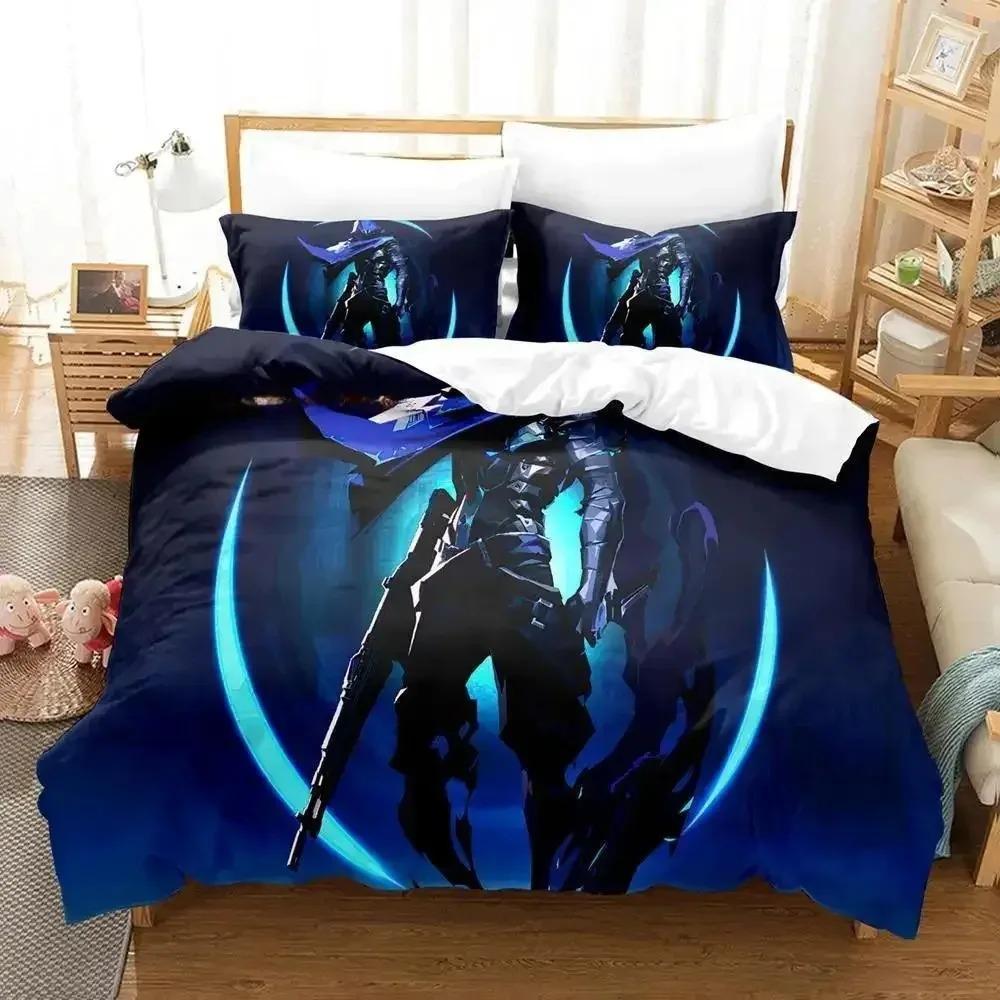 New Game Jett Valorant Bedding Set Single Twin Full Queen King Size Bed Set Adult Kid Bedroom Duvet Cover Sets Anime Yataklar