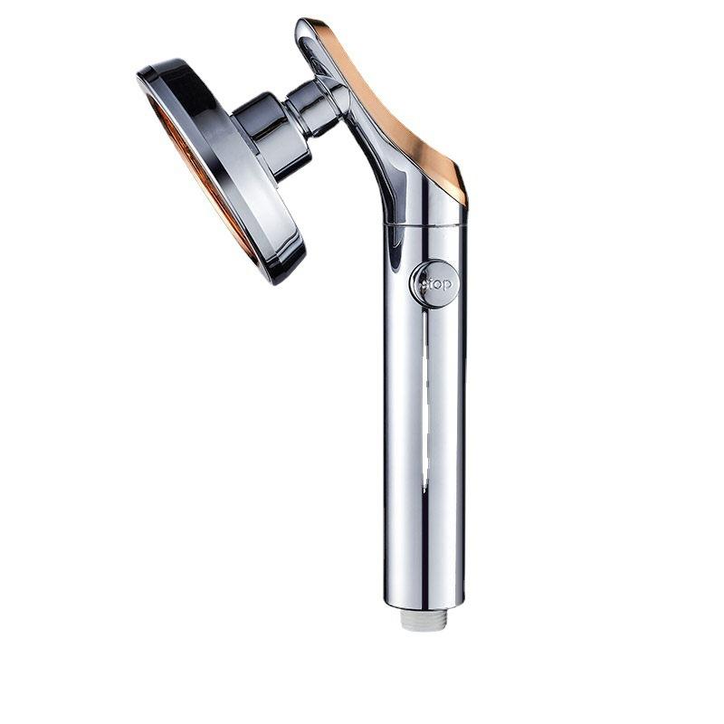 

Big Panel Chrome Shower Head High Pressure Handheld Showehead With Stop Button Rotating Shower Head Bathroom Accessories