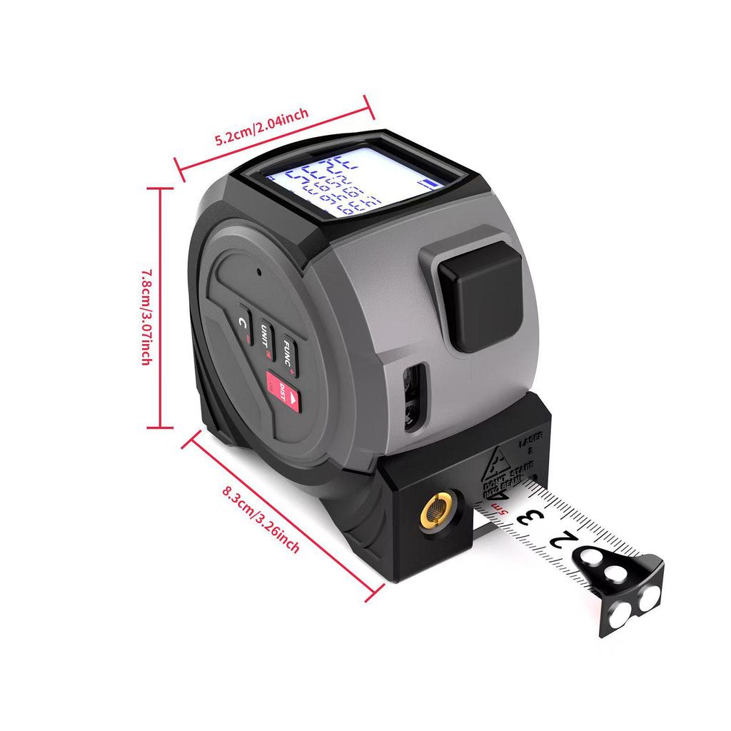 Infrared Laser Rangefinder, Electronic Tape Measure & Level 3-in-1 Tool