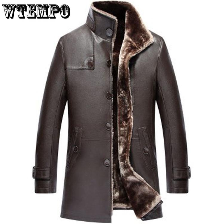 Lederjacke Herren Kleidung Wolle Liner Tops Winter Herren Schaffellmantel Plus Größe M-5XL