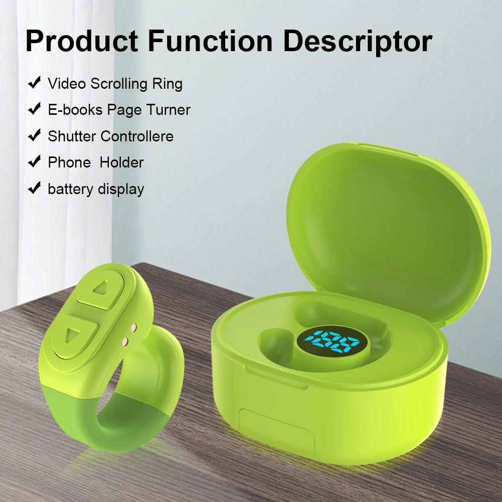 For TikTok Scrolling Ring Wireless Camera Shutter Selfie Button Kindle App Camera Video Recording Remote Bluetooth For TikTok