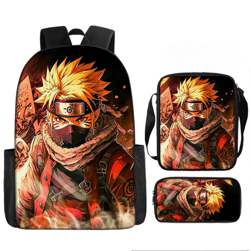 Naruto Bag Student Pack With Oxford Cloth And Cute Character Prints For Kids
