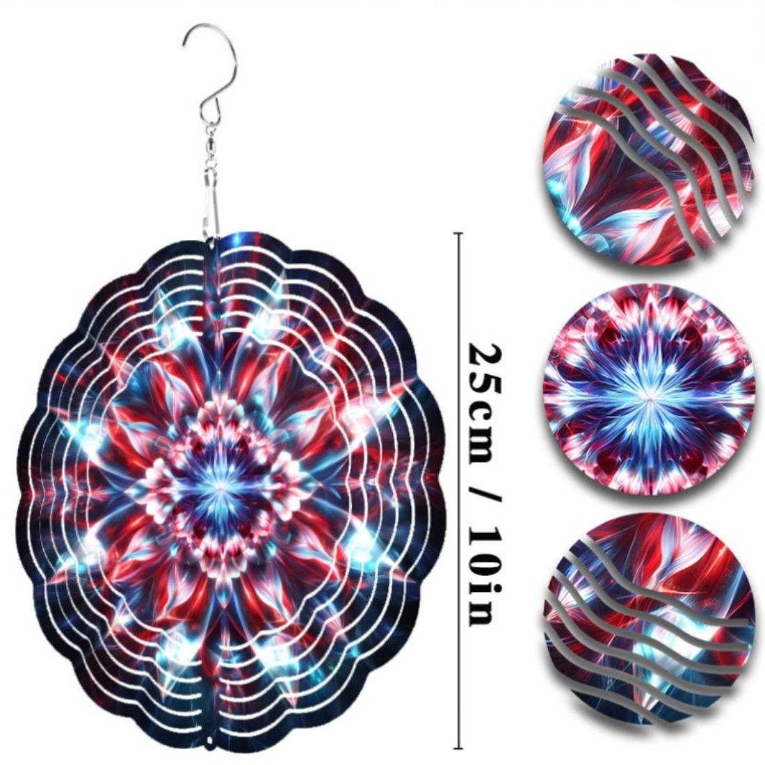 

Металлическая вращающаяся мандала-колокольчик для улицы, сада, балкона, лужайки, вращающийся на 360 градусов, декор ручной работы, не требует батареек, идеальный подарок на весну 01A