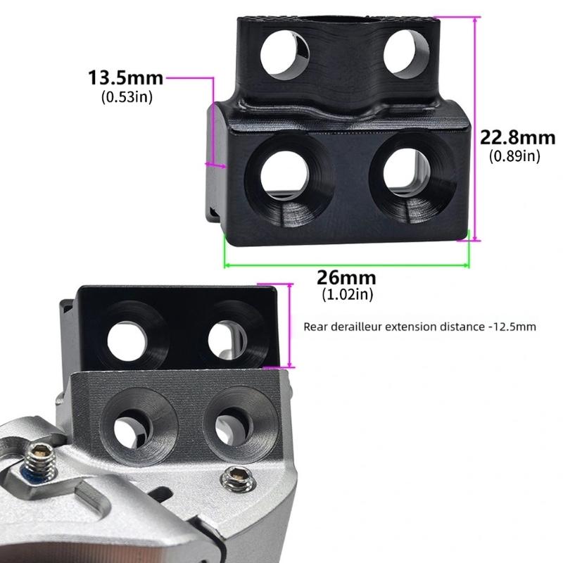 Aluminum Alloy Rear Derailleur Extension Brackets for Folding Bikes Suitable 11-34T Flywheel Quick Install Cycling Part