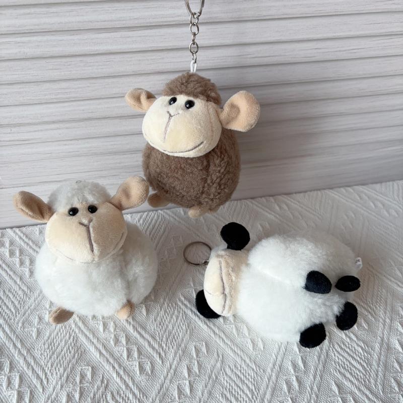 Soft Cute Sheep Plush Toys Soft Stuffed Standing Sheep Doll Pendants Cute Delicate Keychian Pendants Bags Decor Kids Gift