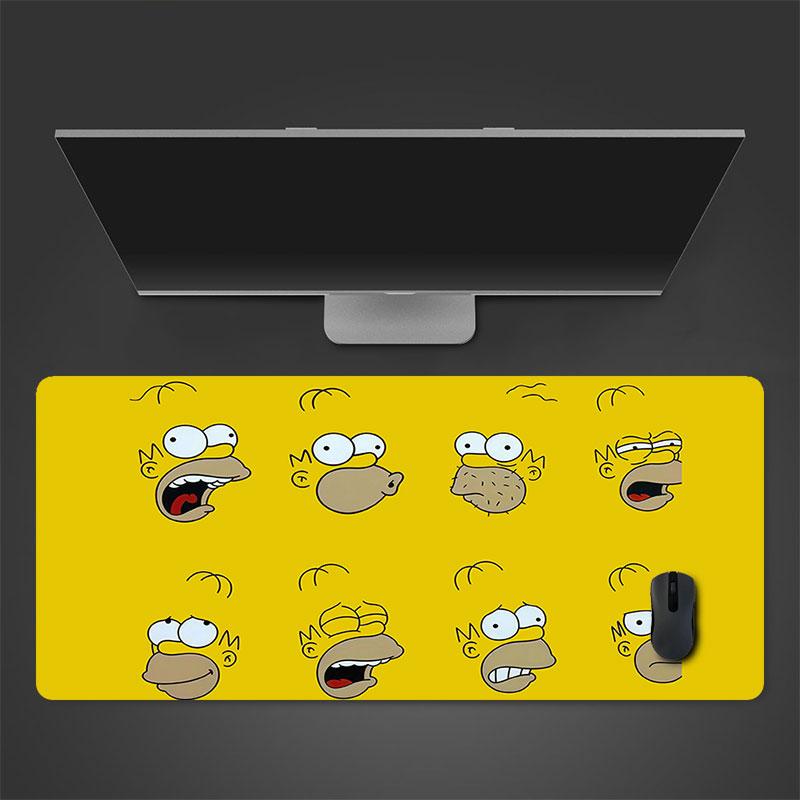 Homer Simpson Mouse Pad, Large Gaming Desk Mat, Non-slip XXL Mousepad for Laptop & Tablet, Mini PC Playmat with Stitched Edges