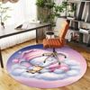 1PC Elephant Cloud Sleep Night Round Chair Mat Area Rug - Non-Slip, Floor Mat for Office, Bedroom, Home Decor Christmas Gift C0528083