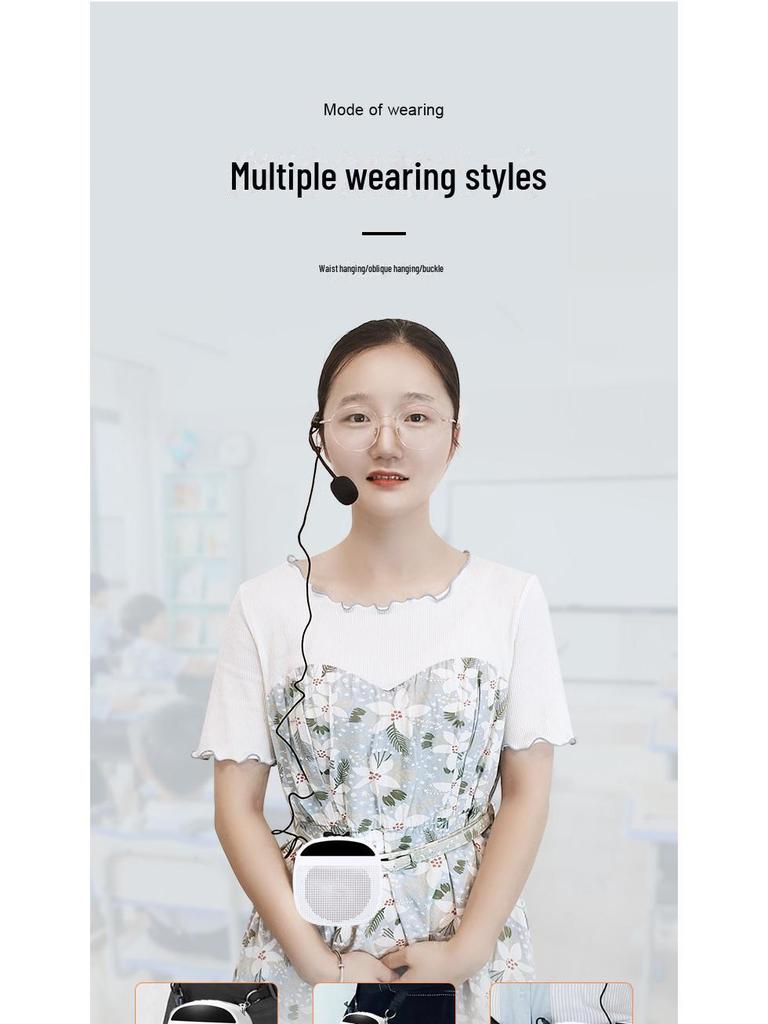 Alto-falante Sem Fio Portátil Little Bee com Microfone de Lapela para Professores e Eventos de Dança