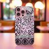 Luxury Pink Leopard Print phone case mobile phones for iphone 17 pro max cover Glass for iPhone 17 16 15 14 13 12 11pm Pro Plus