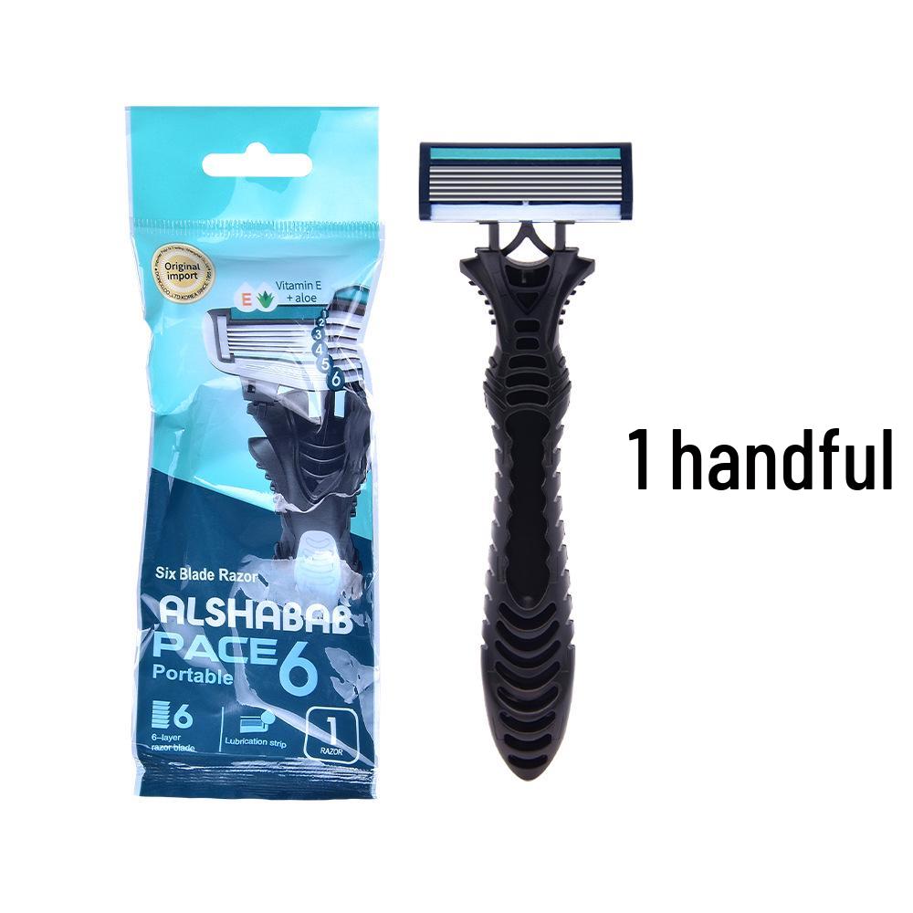 In-stock Six-blade Disposable Men's Razor with Independent Bag Packaging, Ideal for Hotel Use.