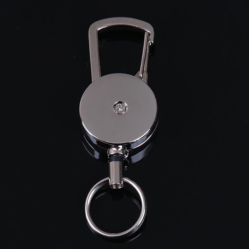 1Pc Retractable Pull Key Ring Chain Clip Carabiner Holder Recoil Extends