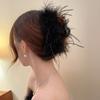 Feather grab clip Female ostrich hairpin Back of head Hair accessories clip 2025 New Mao Mao hairpin Shark clip