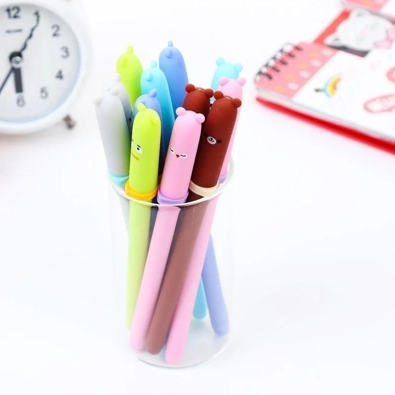 6/pcs Creative Animal Expression Pen Gel Pens Kawaii Pen Cute Korean Stationery Gifts RANDOM Color