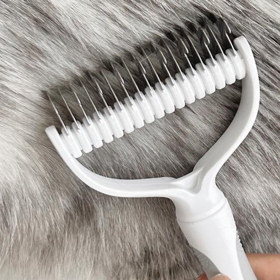 Deshedding Dog Brush for Long Haired Dogs Cats Undercoat Shedding Rake for Dematting Detangling Matted Fur And Knots Pet Grooming Supplies