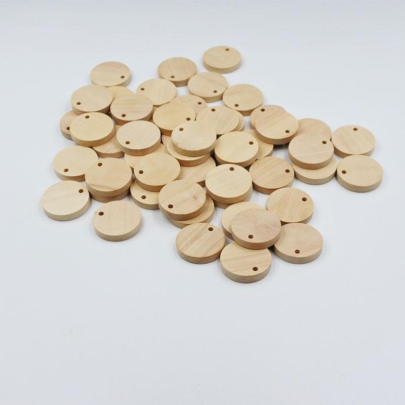 50 Pcs 25-50mm Solid Wood Slices, 5mm Thick, Round for DIY Crafting