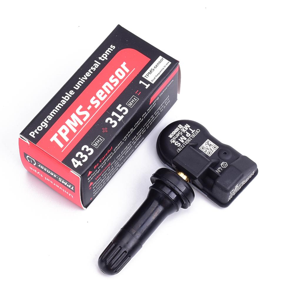 

Датчики TPMS MX-Sensor 2 в 1 TPS218 Металлический резиновый ниппель Программируемый вкручиваемый датчик контроля давления в шинах TS408 TS600 TS508 1PCS Rubber